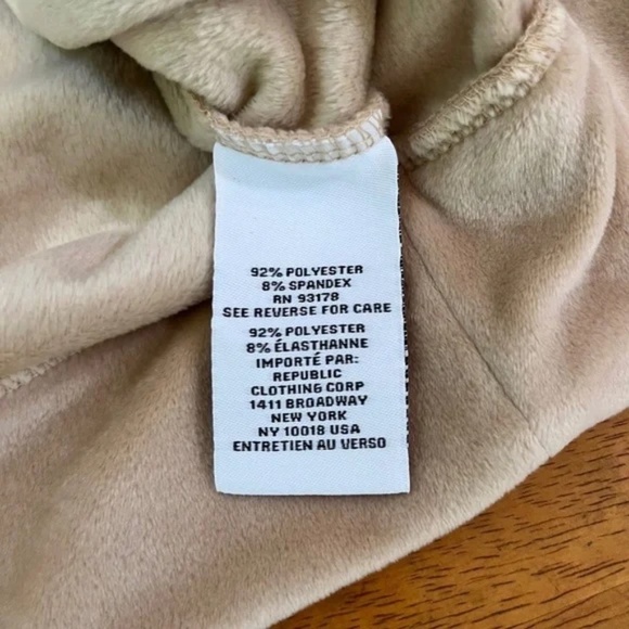 XL Magaschoni Hoodie Velvet Velour Teddy Zip Terry Jacket Taupe Beige Sweater - Picture 12 of 13